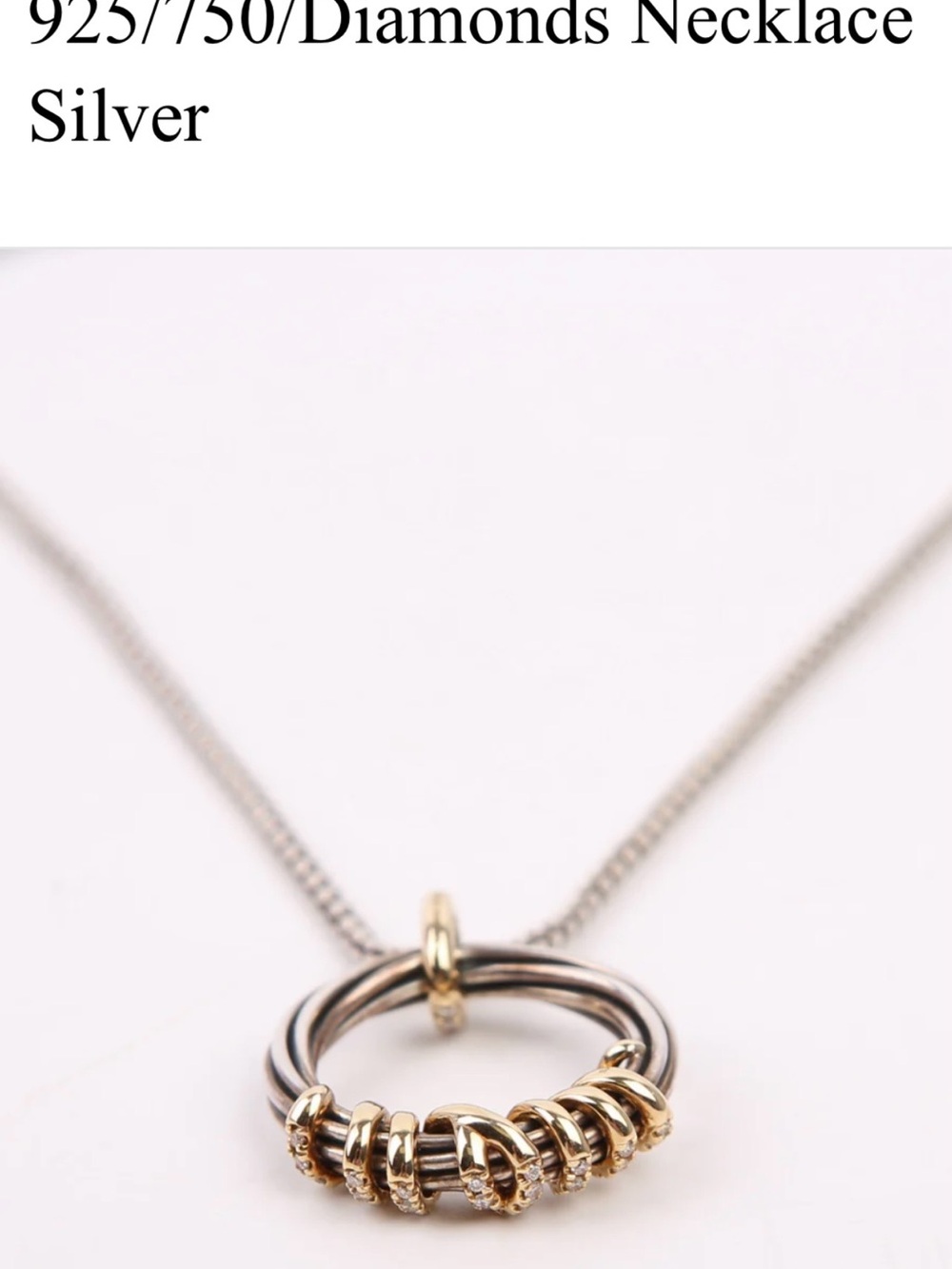 David Yurman Two-Tone Circle Pendant Necklace in Silver and Gold